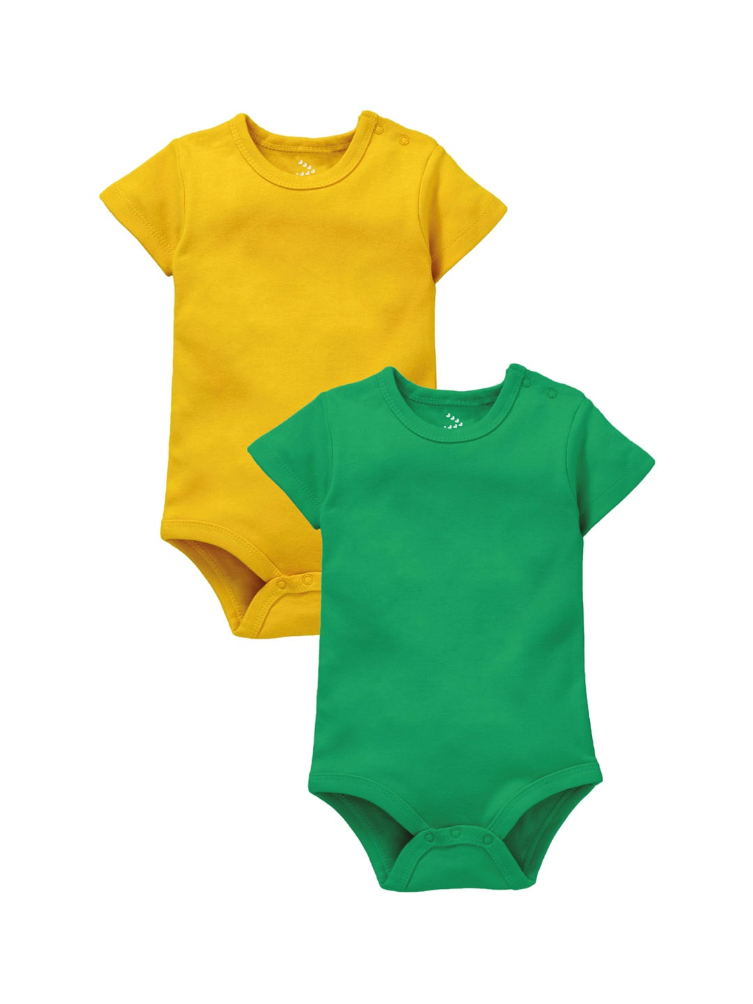 

Zeezeezoo Infant Kids Pack Of 2 Pure Cotton Bodysuits, Yellow