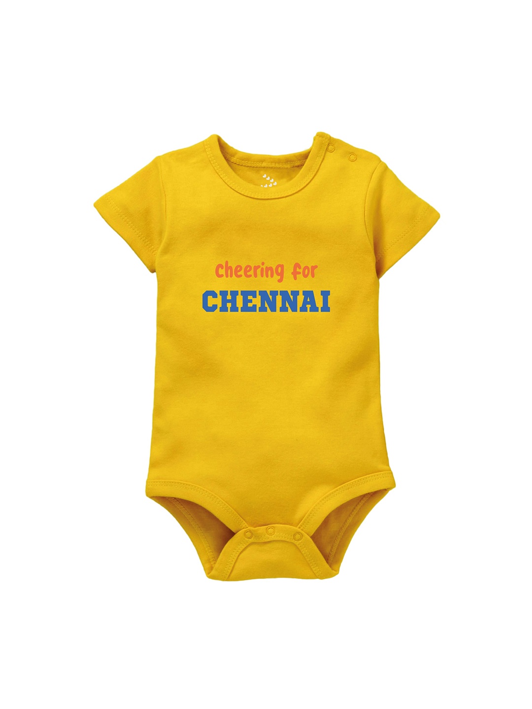 

Zeezeezoo Infant Kids Chennai CSK Printed Pure Cotton Bodysuit, Yellow