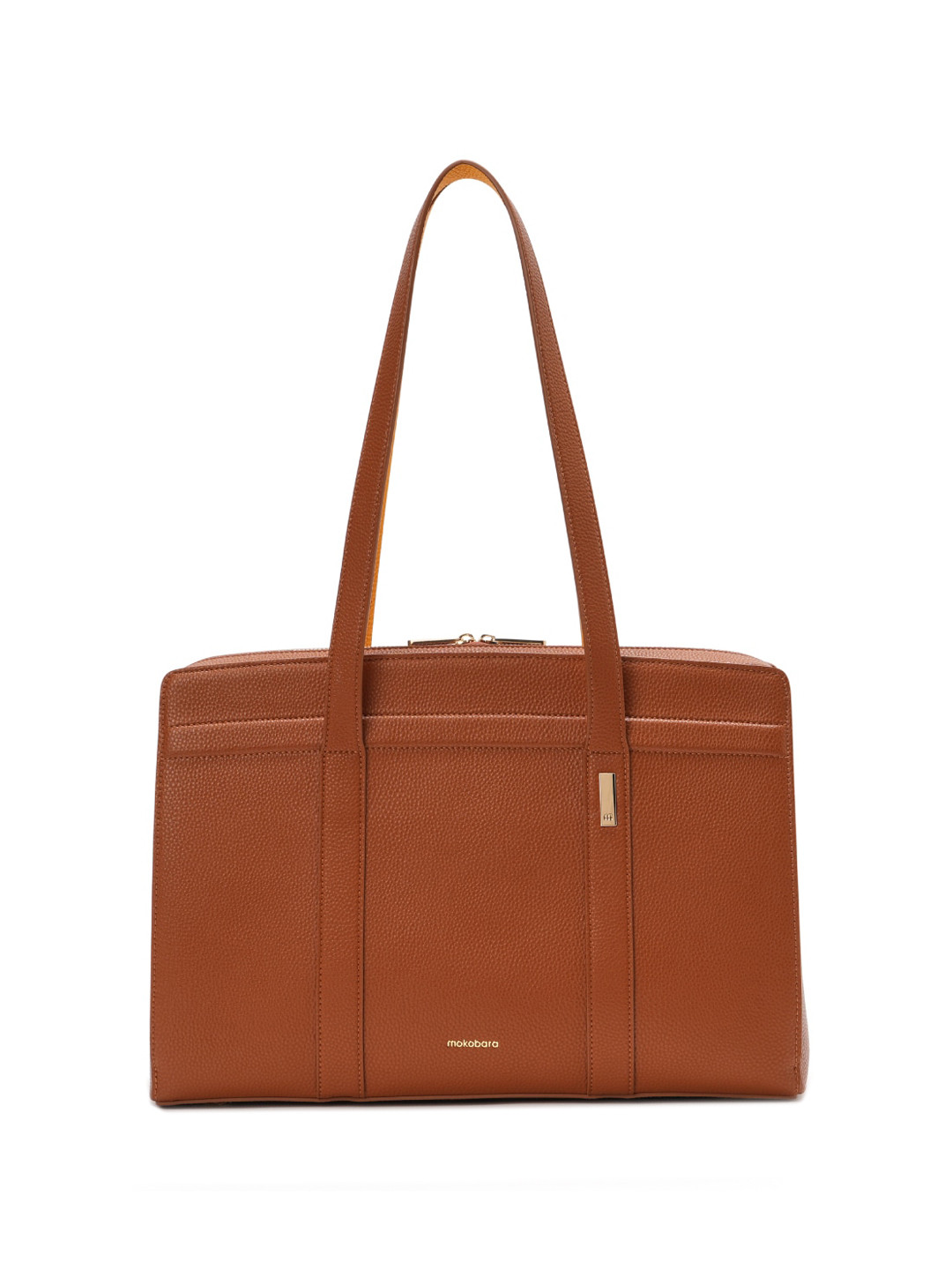 

MOKOBARA Leather Oversized Structured Tote Bag, Brown
