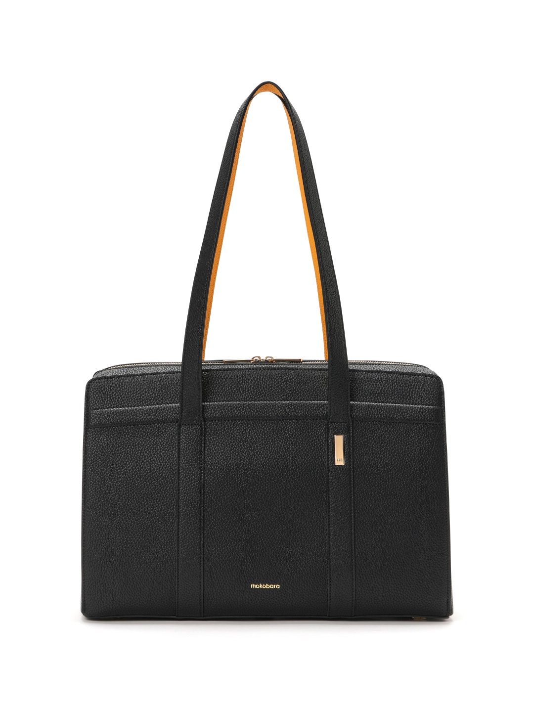 

MOKOBARA Leather Oversized Structured Tote Bag, Black