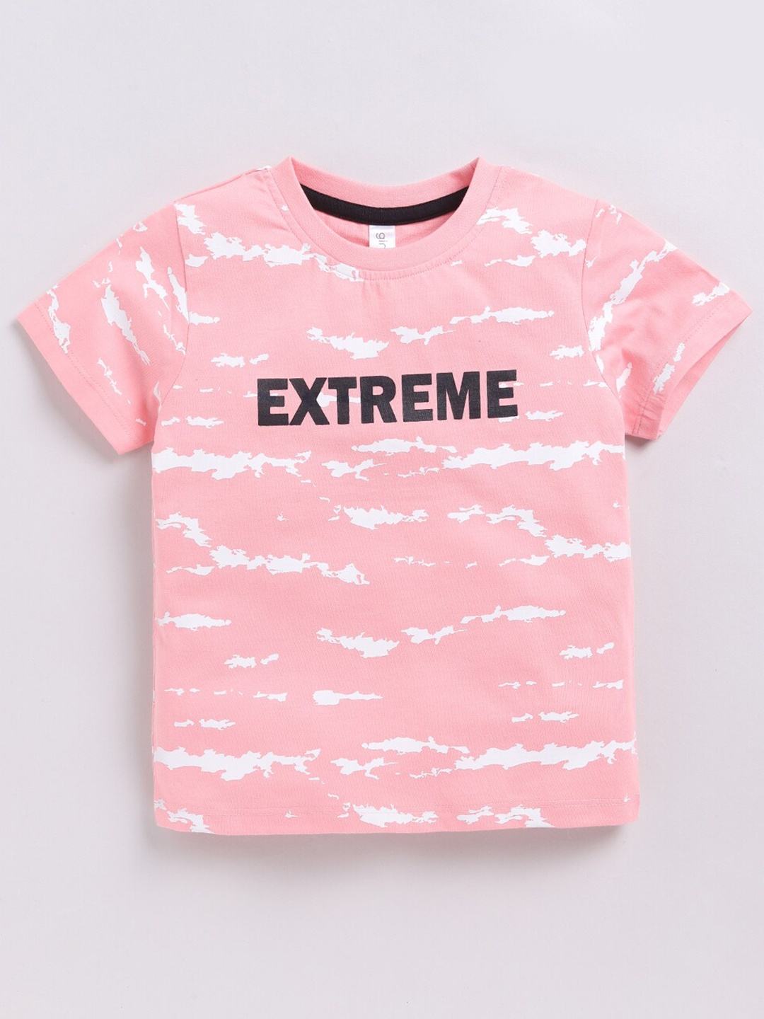 

Ginie Boys Typography Printed Round Neck Cotton T-shirt, Pink