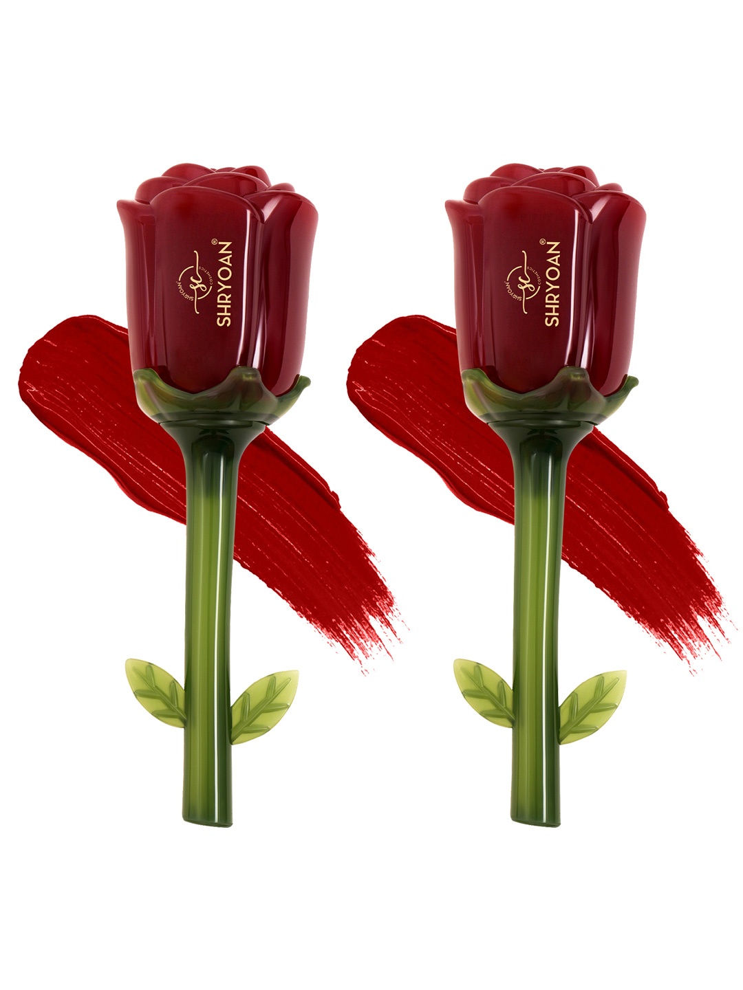 

SHRYOAN Rose Set Of 2 Liquid Smudge Proof Sindoor - 6ml Each - Maroon