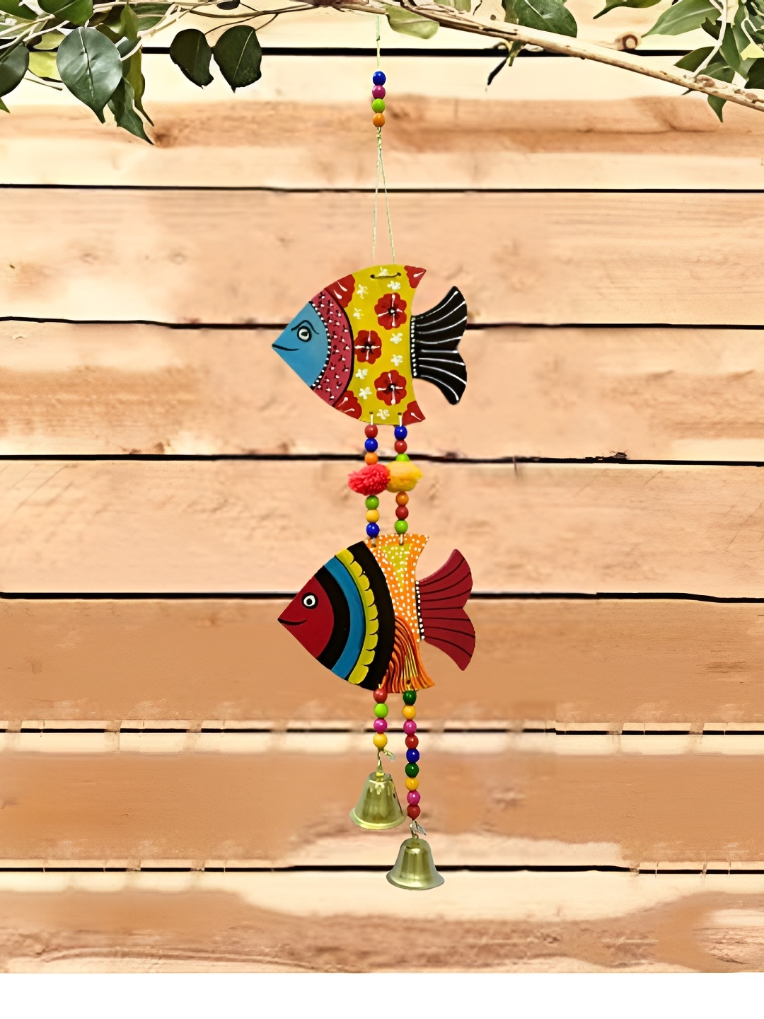 

dravy handicrafts Blue & Yellow Hanging Fish Wall decor