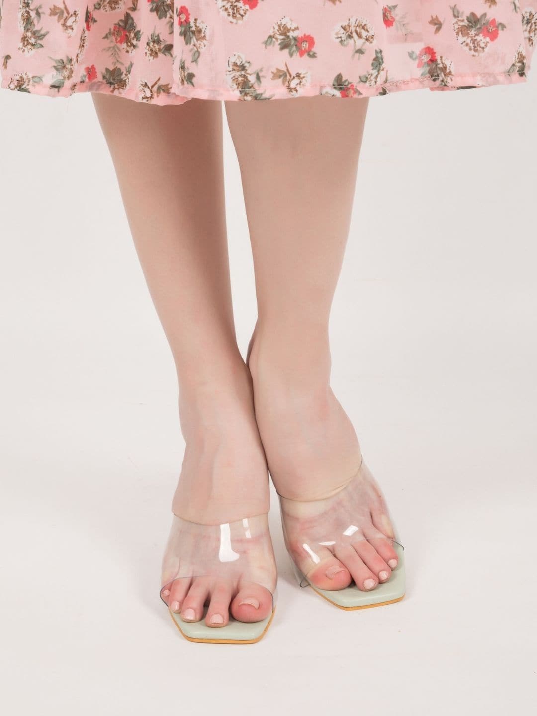 

STYLZINDIA Open Toe Block Heels, Sea green