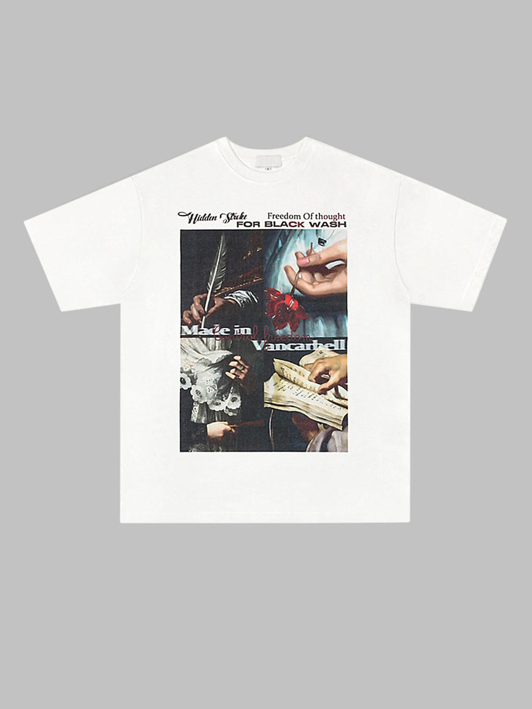 

LULU & SKY Graphic Printed Pure Cotton Top, White