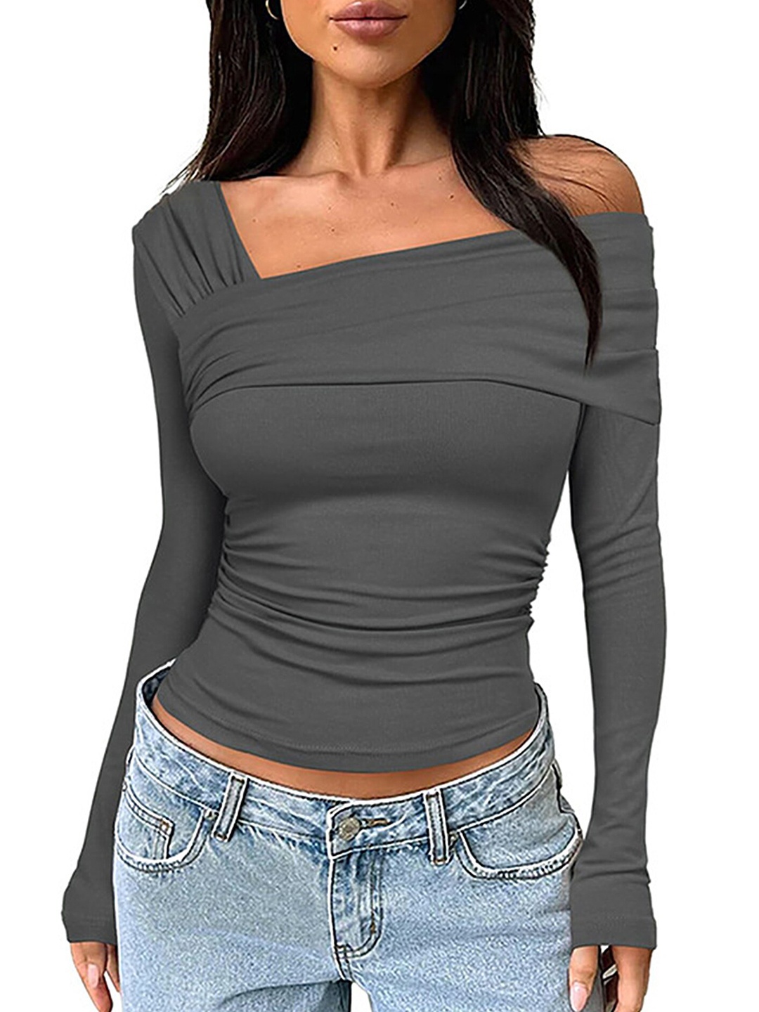 

LULU & SKY Off Shoulder Top, Grey