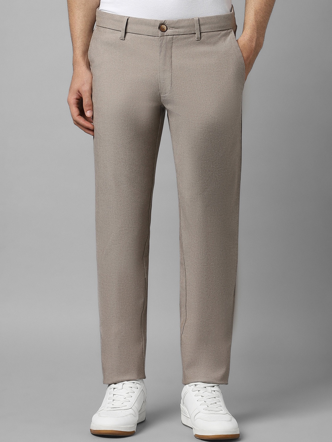 

Louis Philippe Sport Men Textured Slim Fit Trousers, Khaki