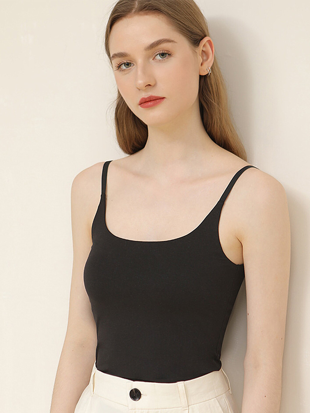 

LULU & SKY Sleeveless Fitted Cotton Top, Black