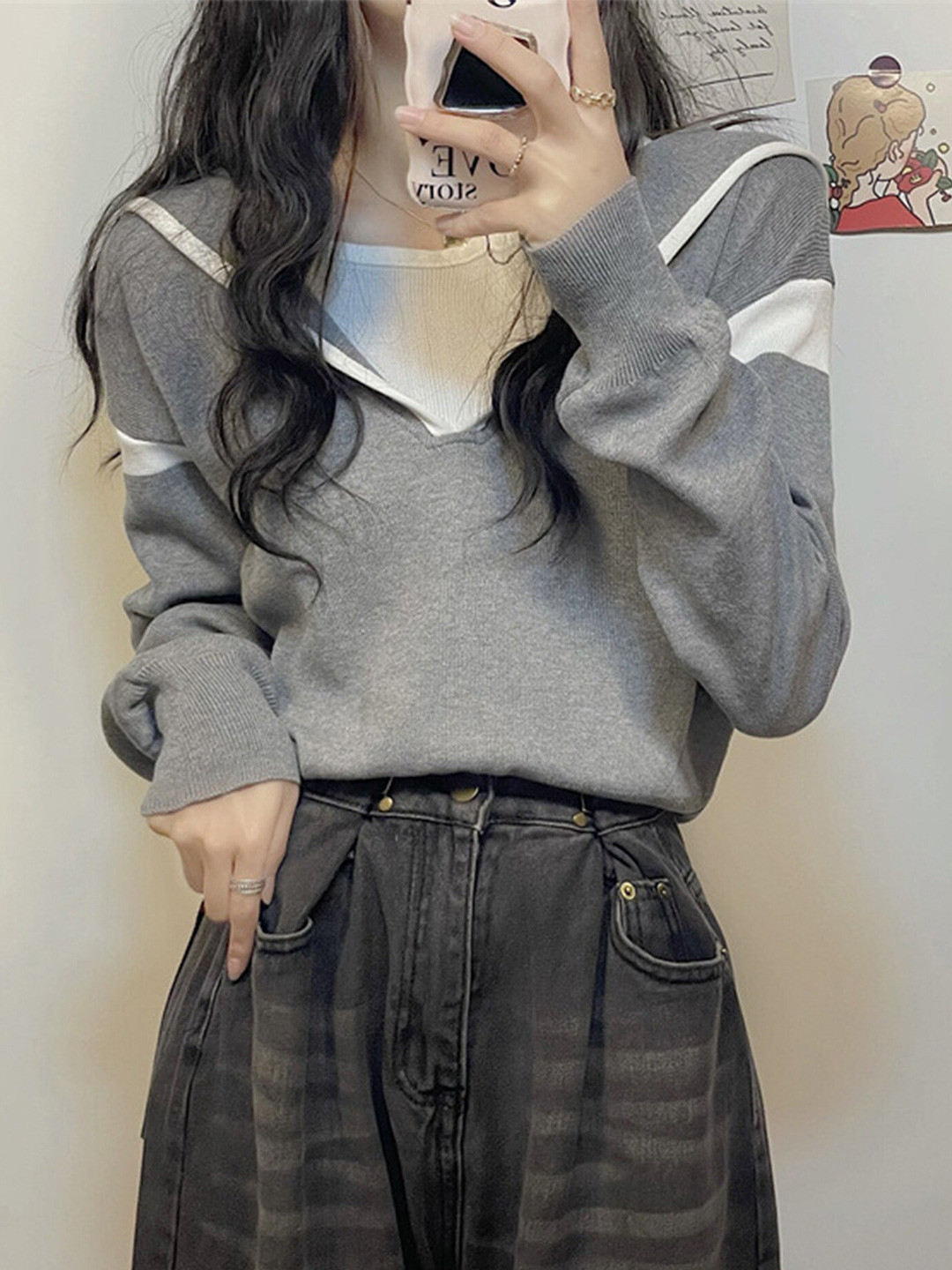 

LULU & SKY Hooded Long Sleeves Pullover, Grey
