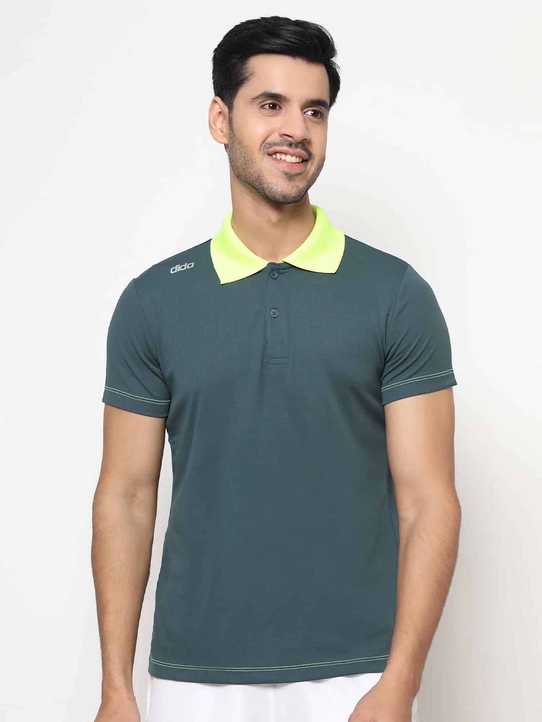

DIDA Lightweight Polo Collar Dri-FIT Sports T-shirt, Green