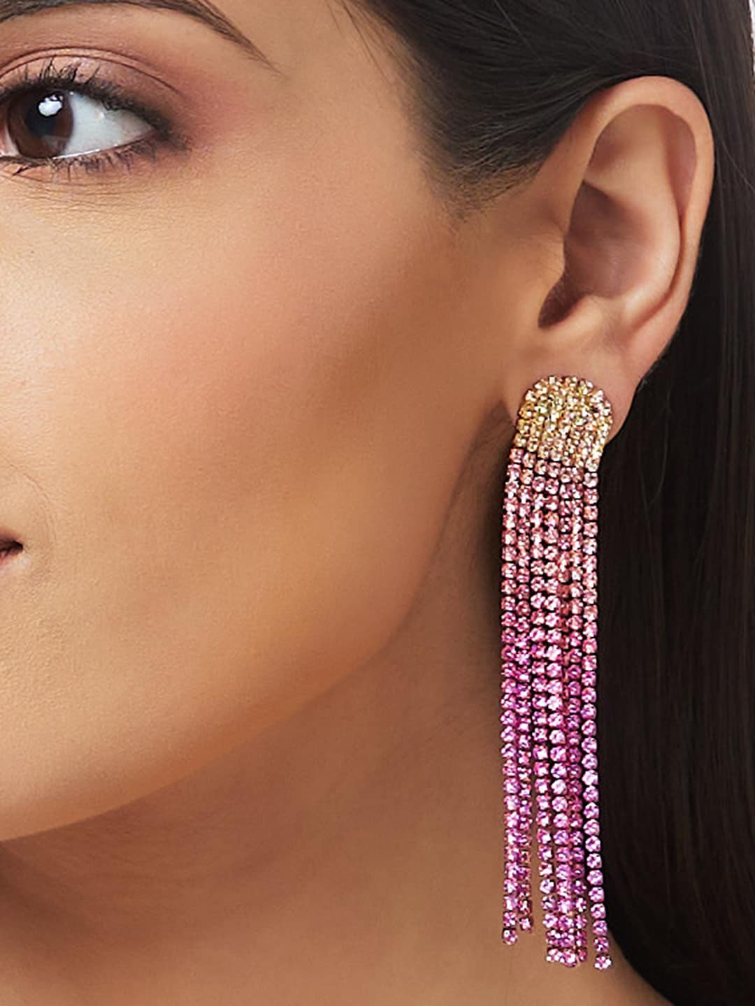 

Globus Gold-Plated Chandelier Contemporary Drop Earrings