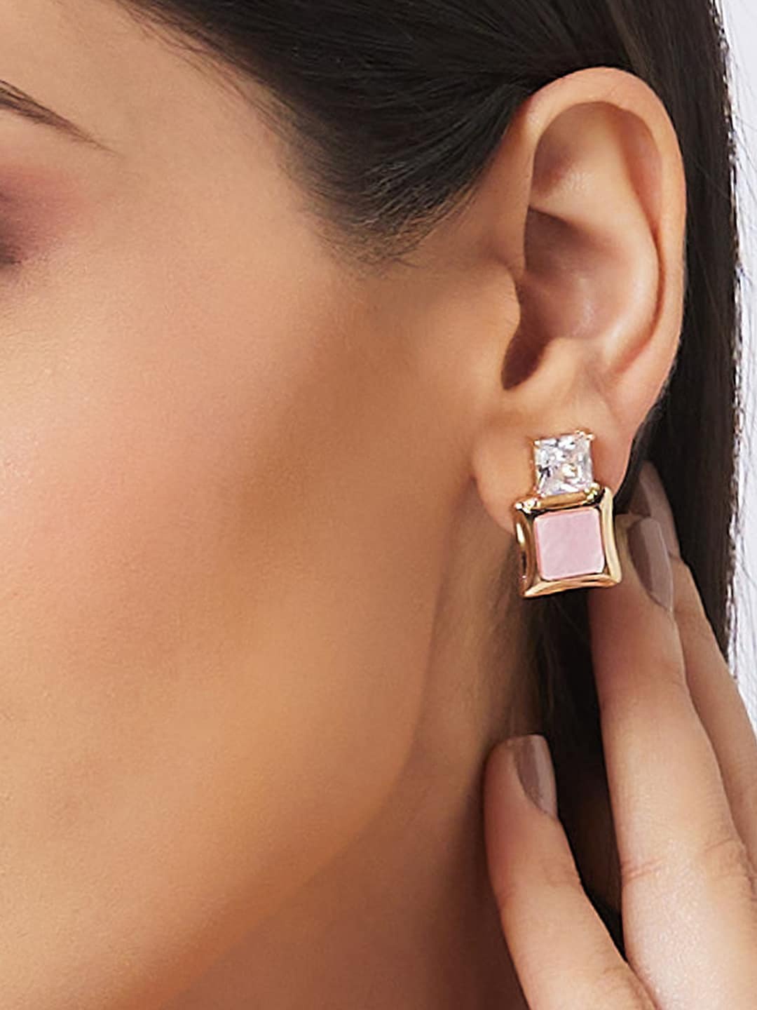 

Globus Gold-Plated Square Drop Earrings