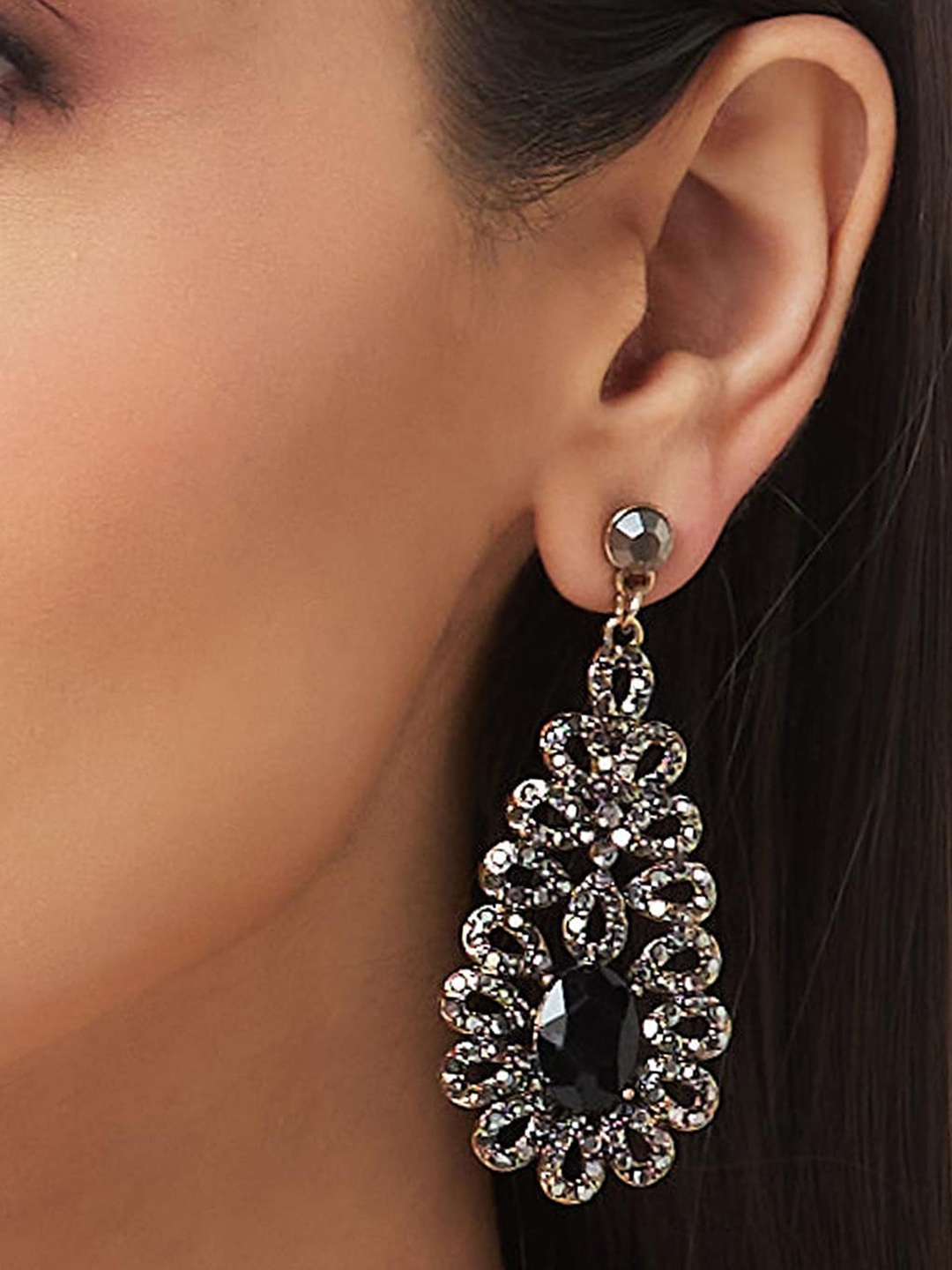 

Globus Gold-Plated Oval Drop Earrings