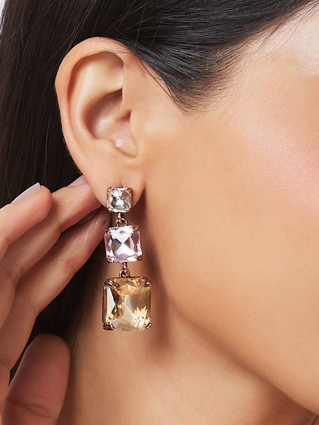 

Globus Gold-Plated Square Drop Earrings