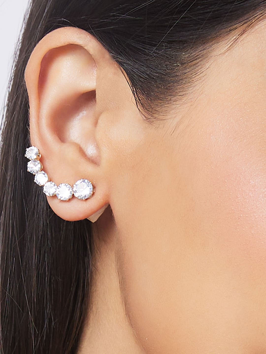 

Globus Gold-Plated Crescent Shaped Studs Earrings