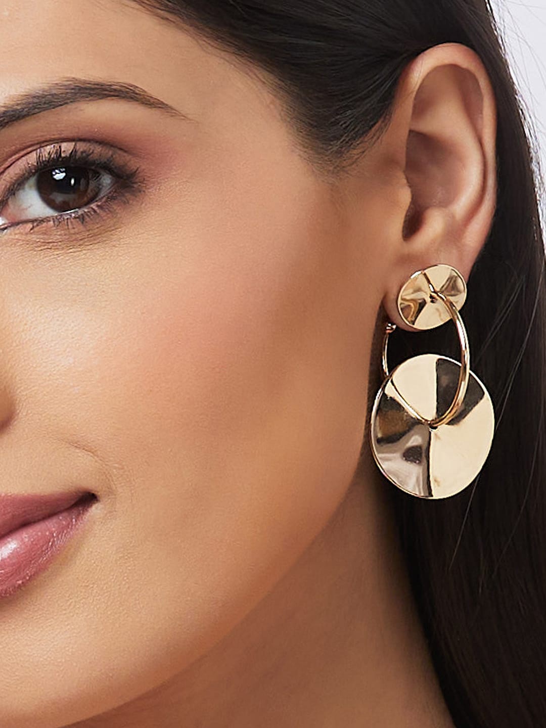 

Globus Gold-Plated Contemporary Drop Earrings