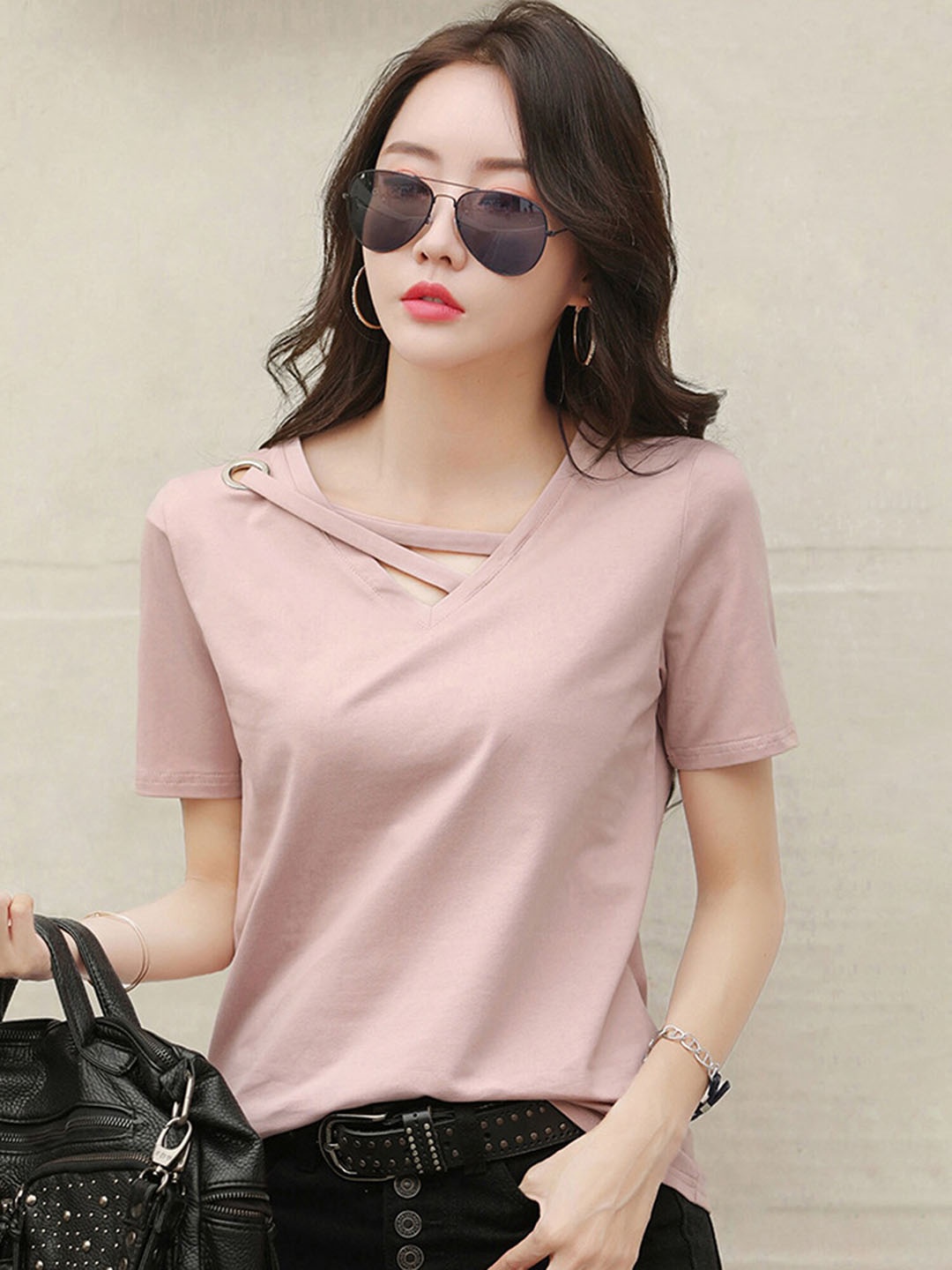

LULU & SKY V-Neck Top, Pink