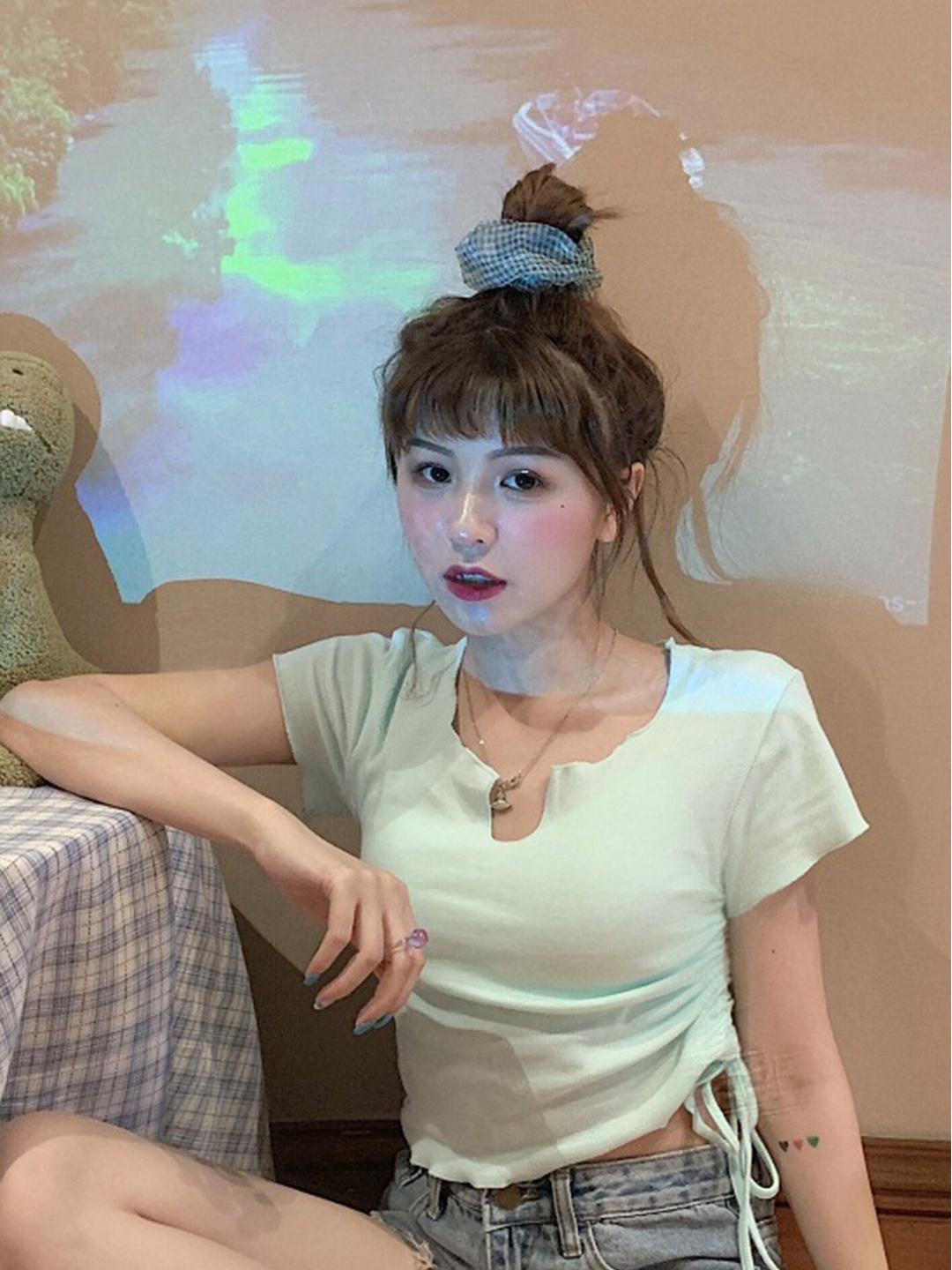 

LULU & SKY Round Neck Top, Green