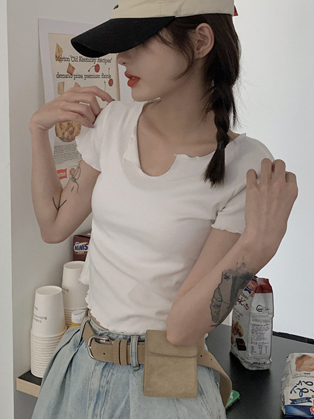

LULU & SKY Round Neck Top, White