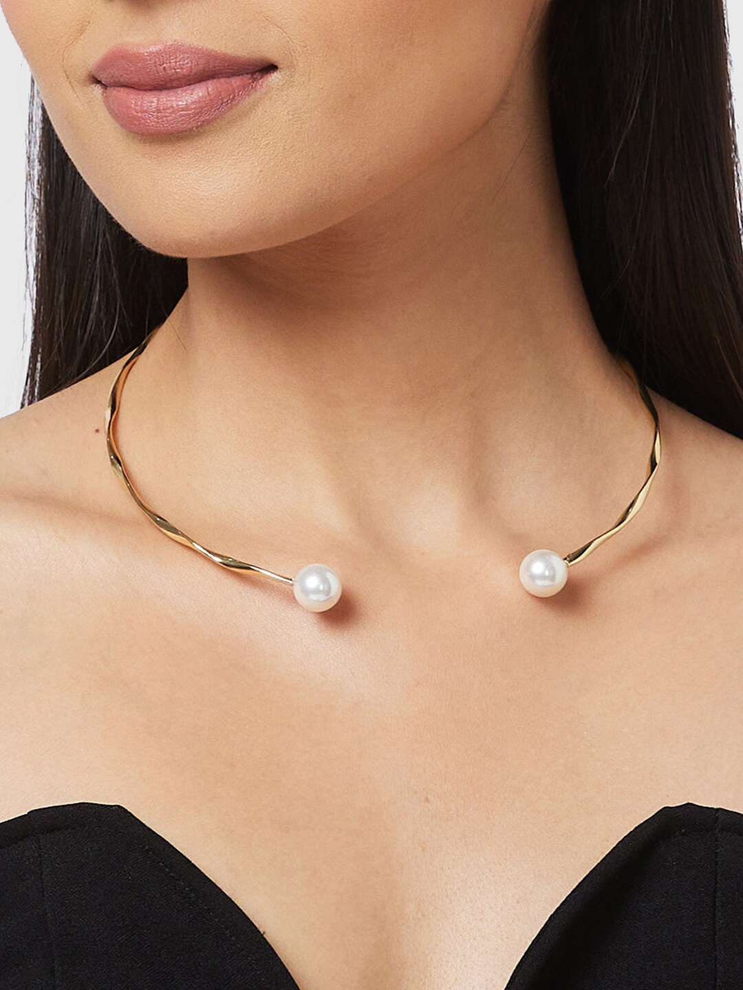 

Globus White Gold-Plated Pearl Beaded Necklace