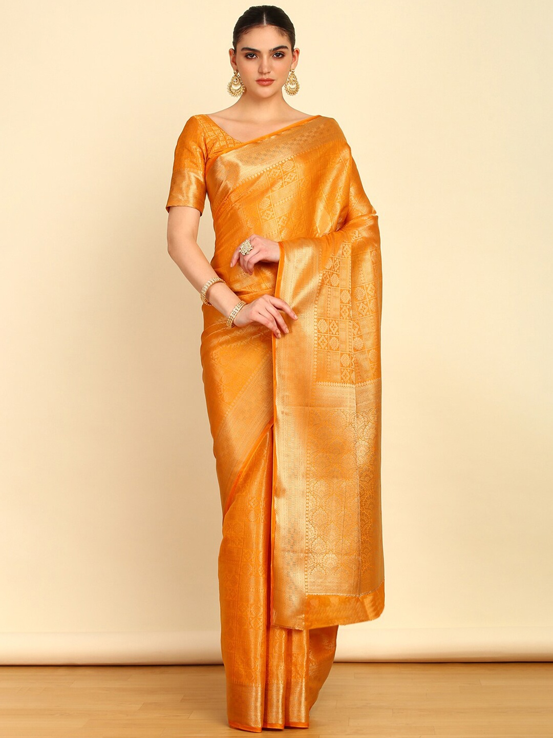 

Soch Woven Design Zari Saree, Mustard