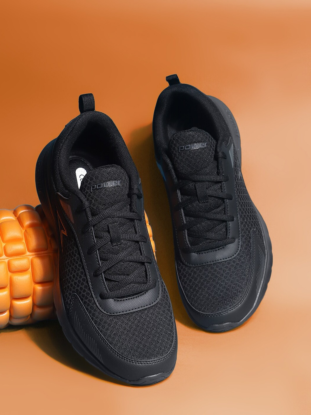 

Power Men Mesh Lace-Ups Running Shoes, Black