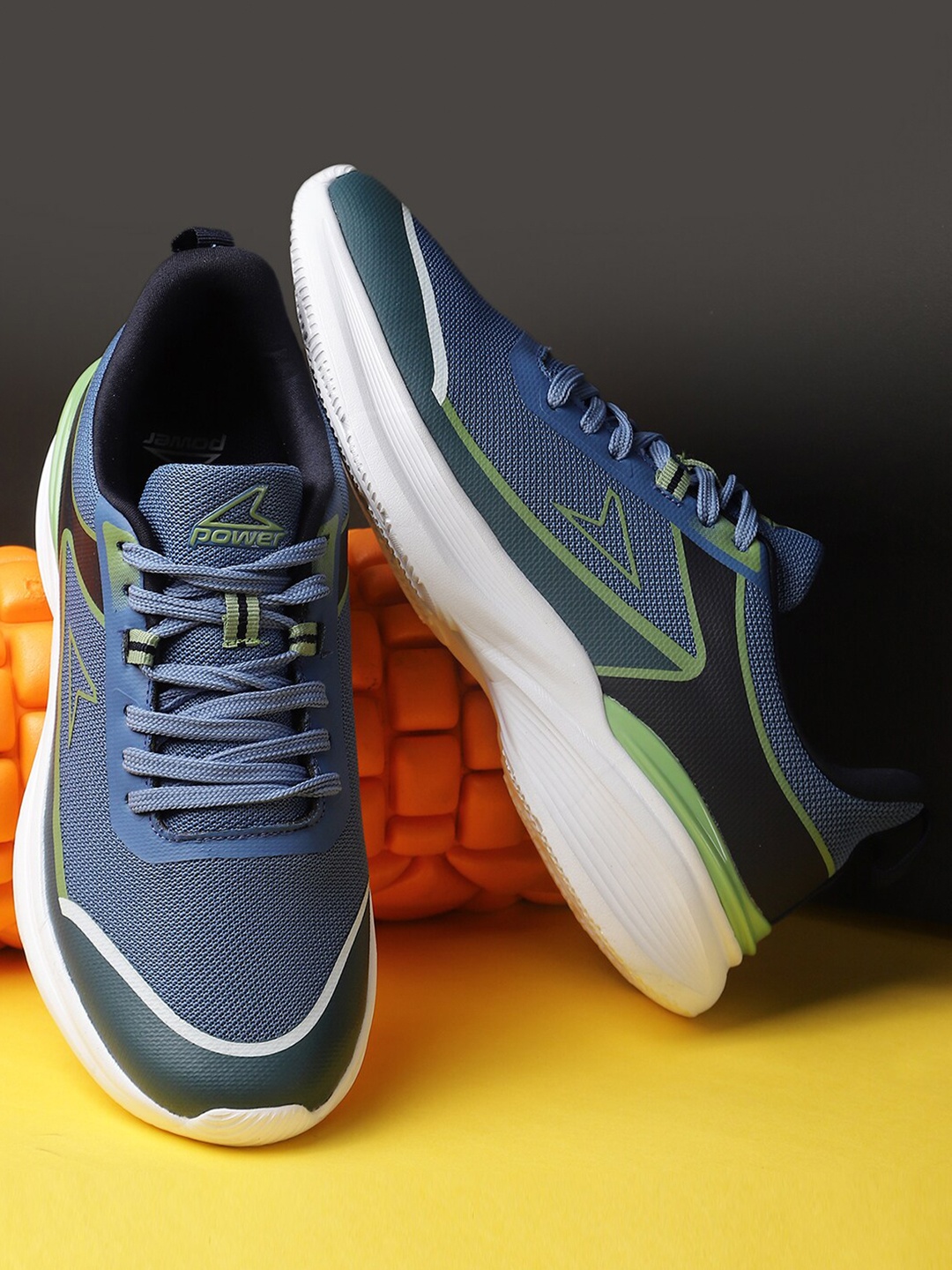 

Power Men Textile Lace-Ups Running Shoes, Blue