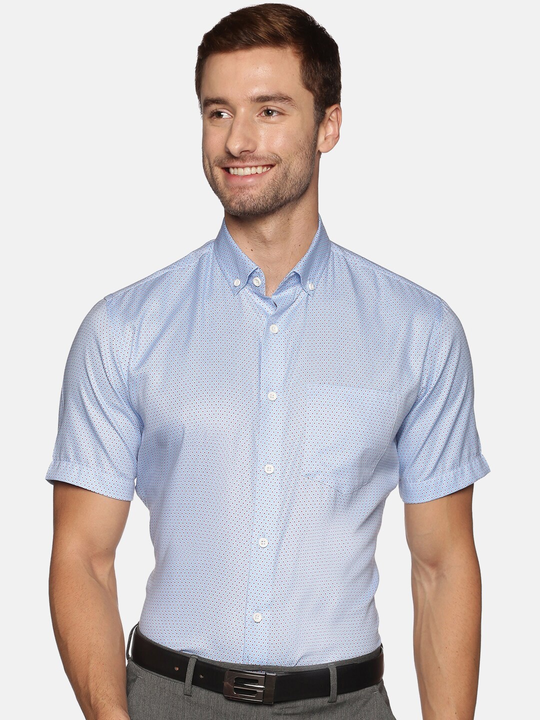 

DON VINO Comfort Printed Cotton Formal Shirt, Blue