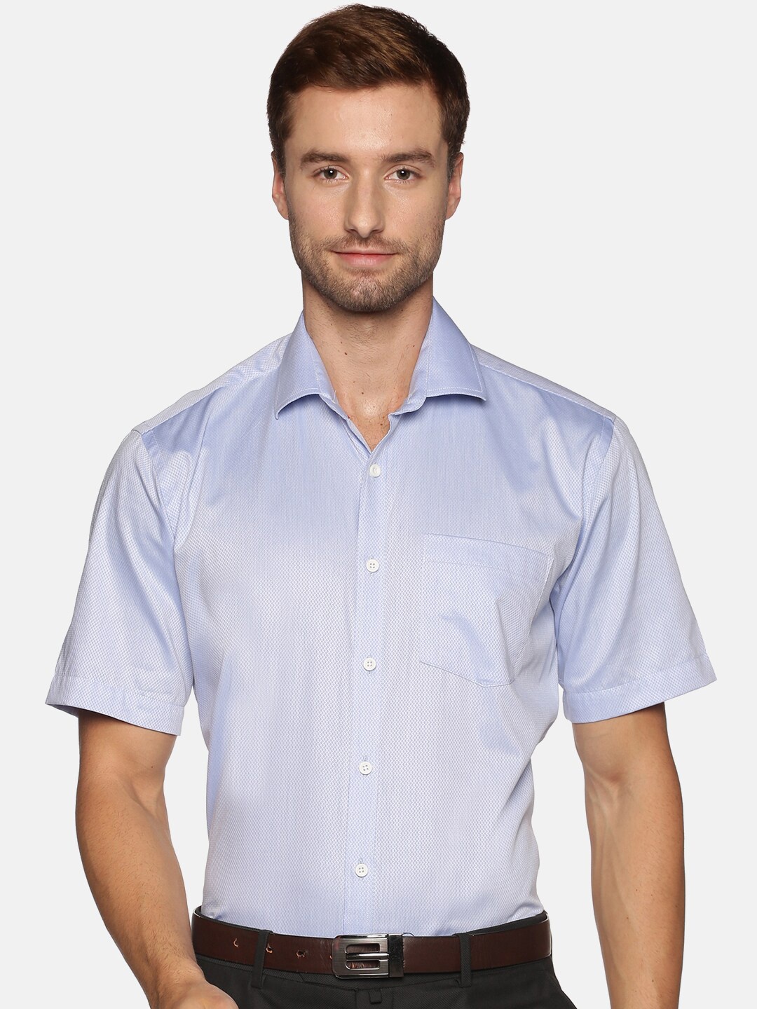 

DON VINO Comfort Checked Cotton Formal Shirt, Blue