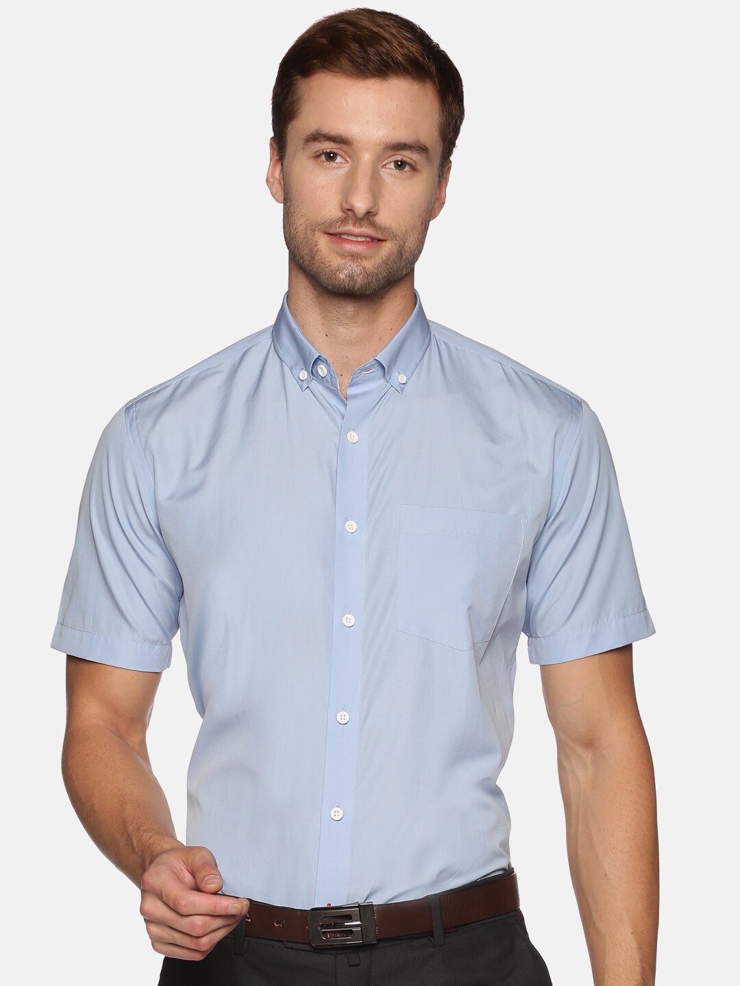 

DON VINO Comfort Button-Down Collar Cotton Formal Shirt, Blue