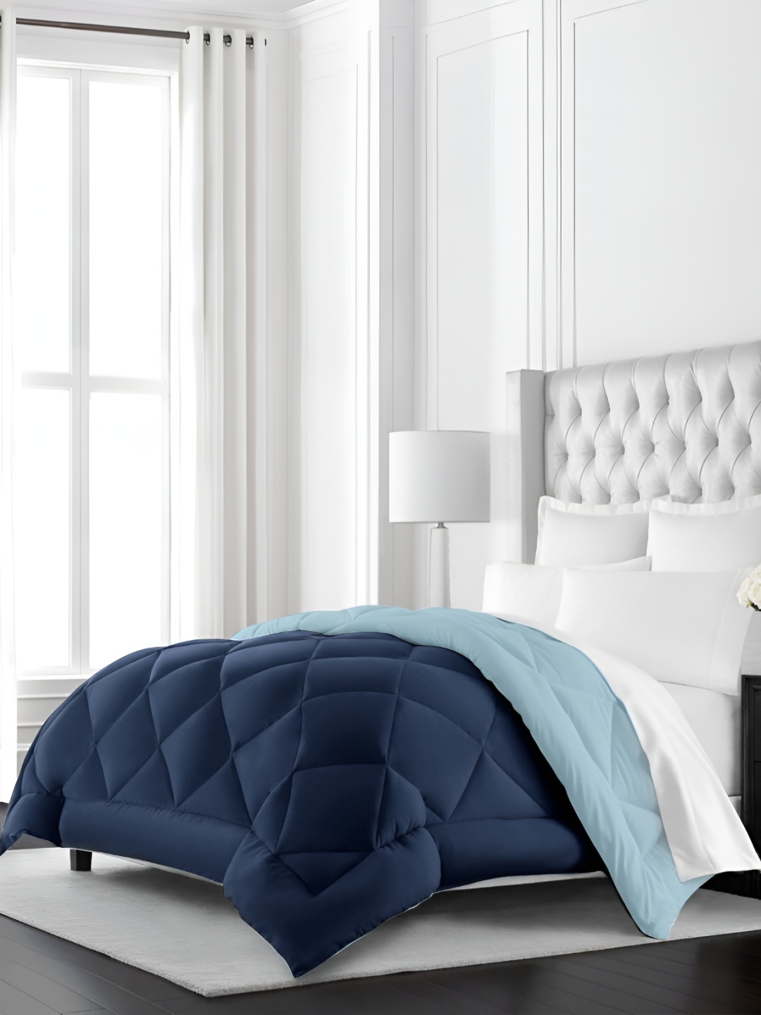 

Comfowell Blue & Navy Blue Heavy Winter 233 GSM Double Bed Comforter
