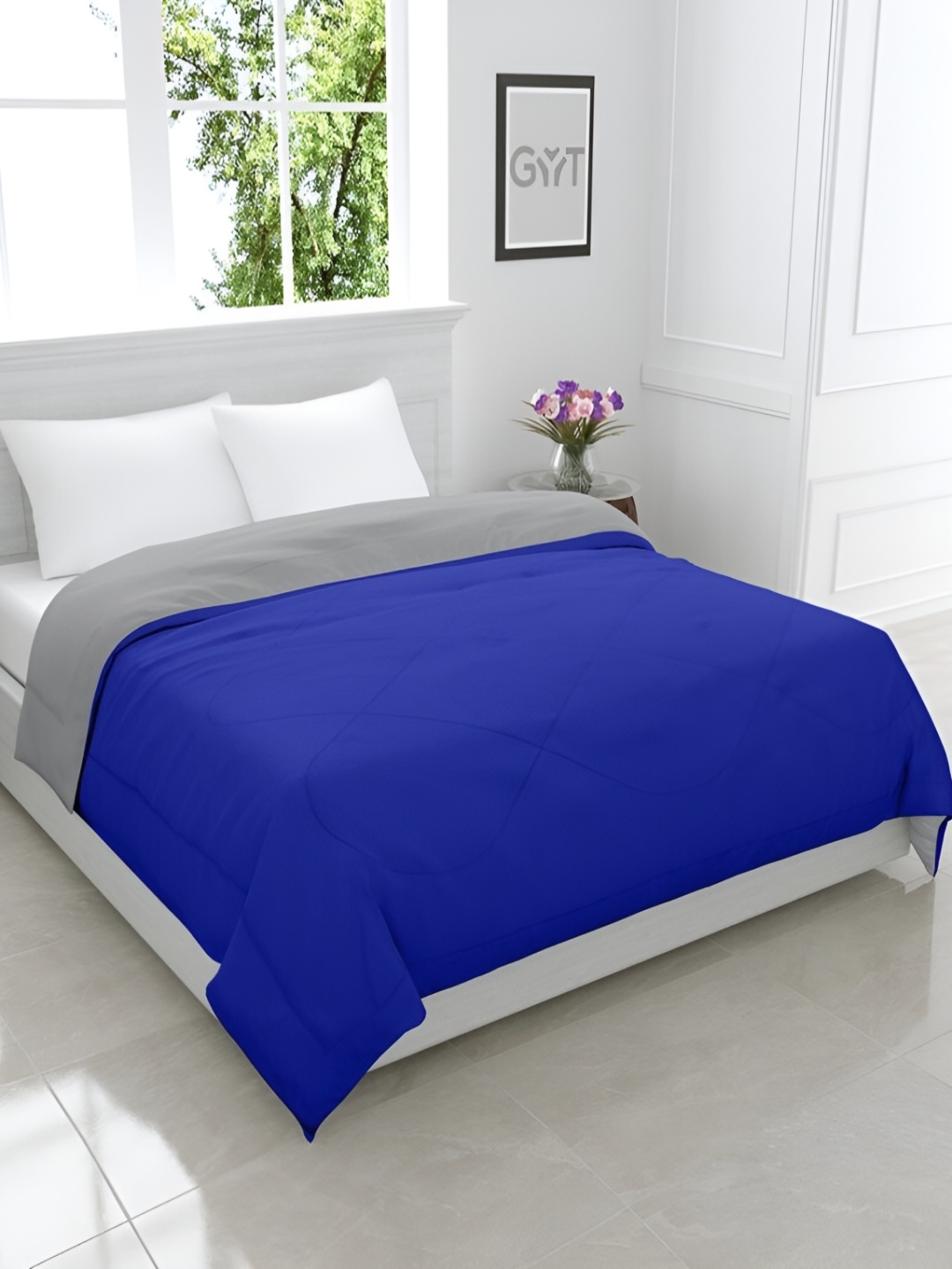 

Comfowell Blue & Grey Heavy Winter 233 GSM Double Bed Quilt