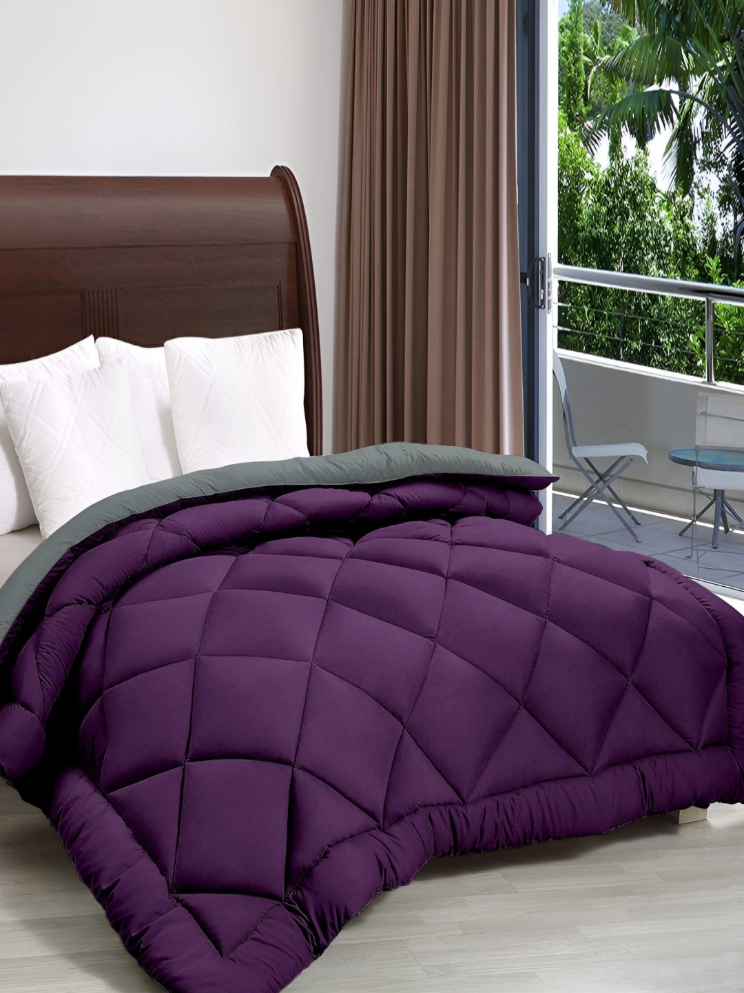 

Comfowell Purple & Grey Microfiber Heavy Winter 233 GSM Double Bed Comforter