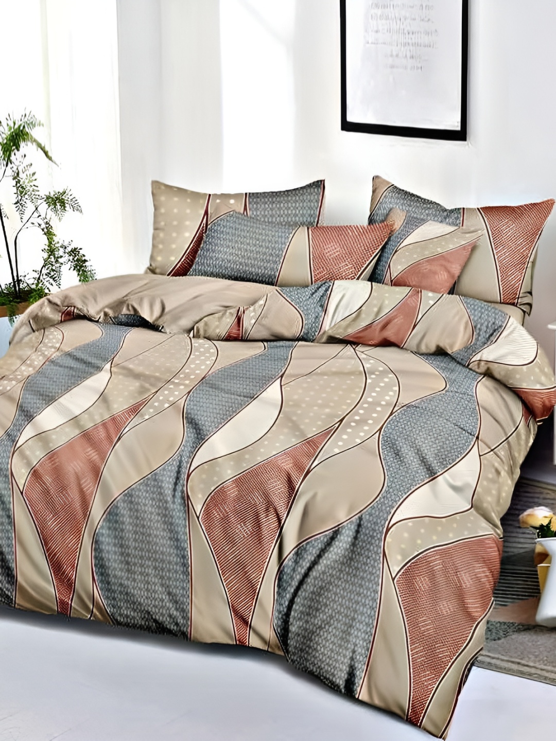 

Comfowell Blue & Grey Ethnic Motifs Heavy Winter 233 GSM Single Bed Comforter
