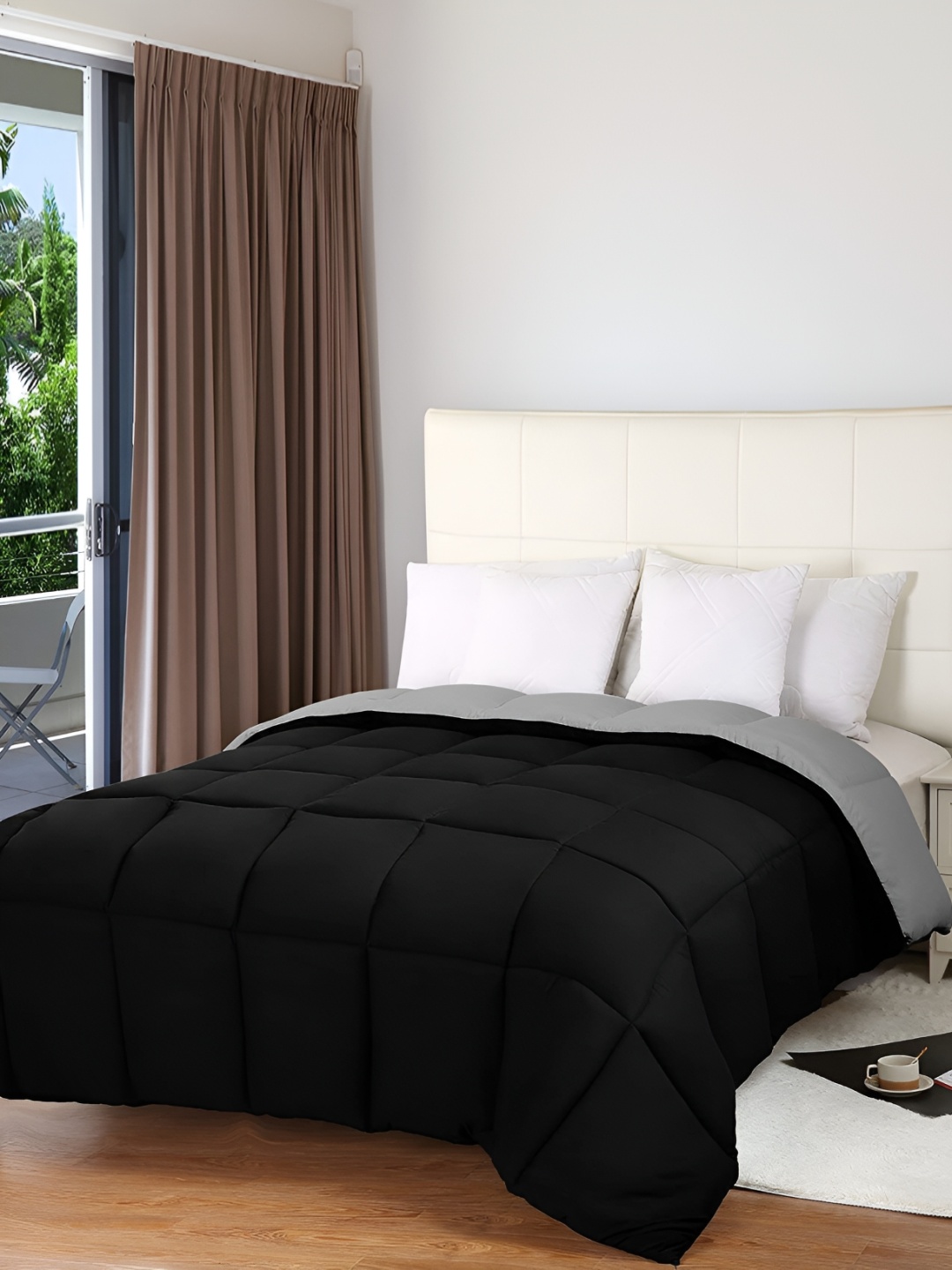 

Comfowell Grey & Black Microfiber Heavy Winter 233 GSM Single Bed Comforter