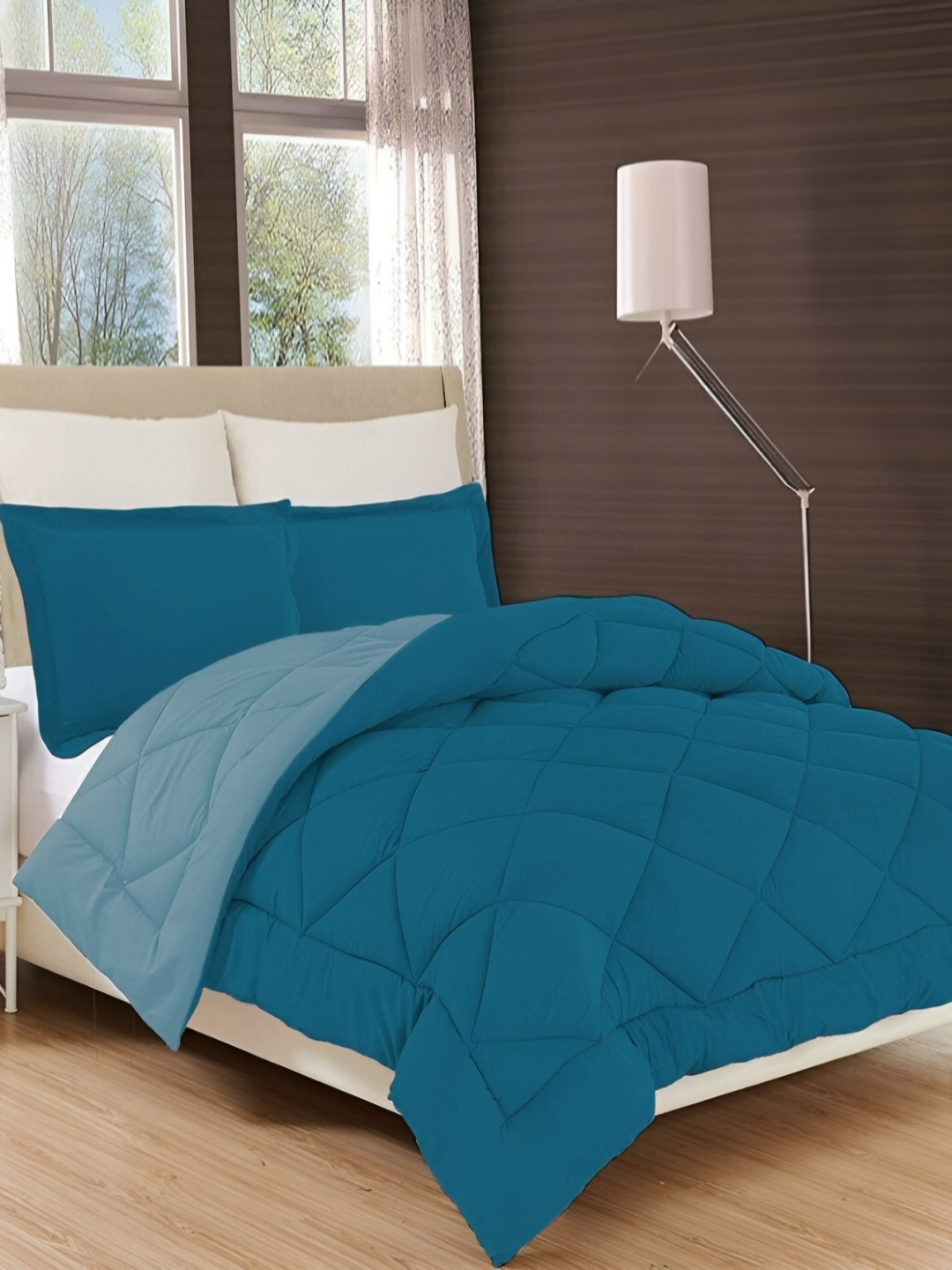 

Comfowell Blue Geometric Heavy Winter Double Bed Quilt