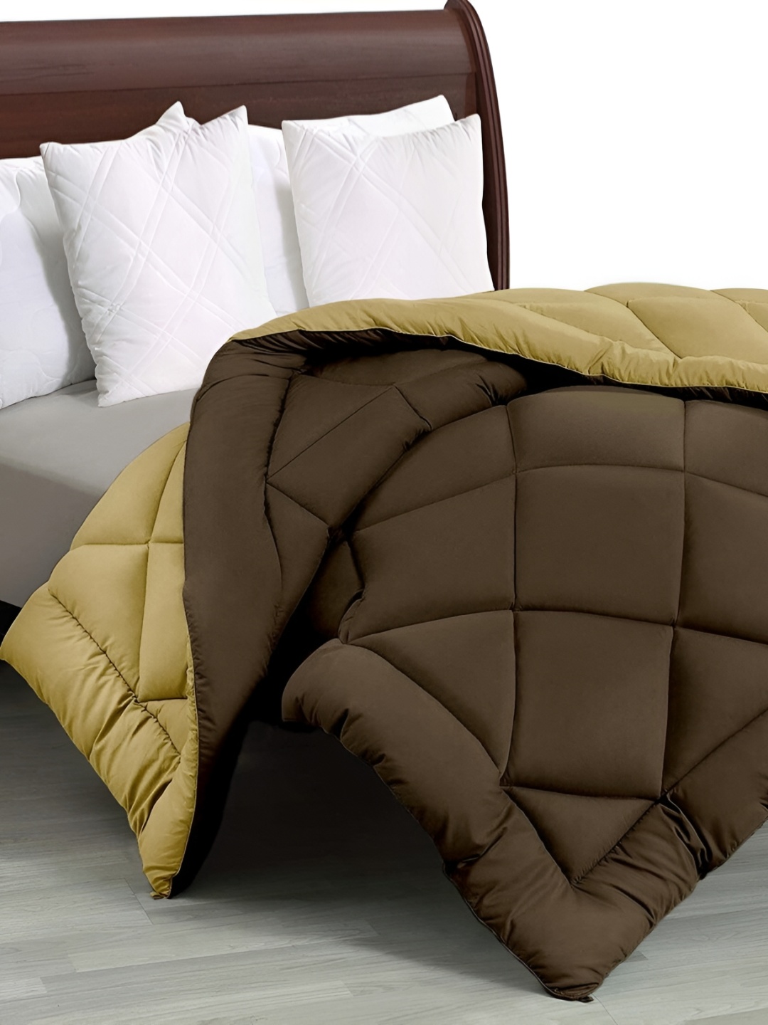 

Comfowell Brown & Beige Geometric Heavy Winter Single Bed Quilt
