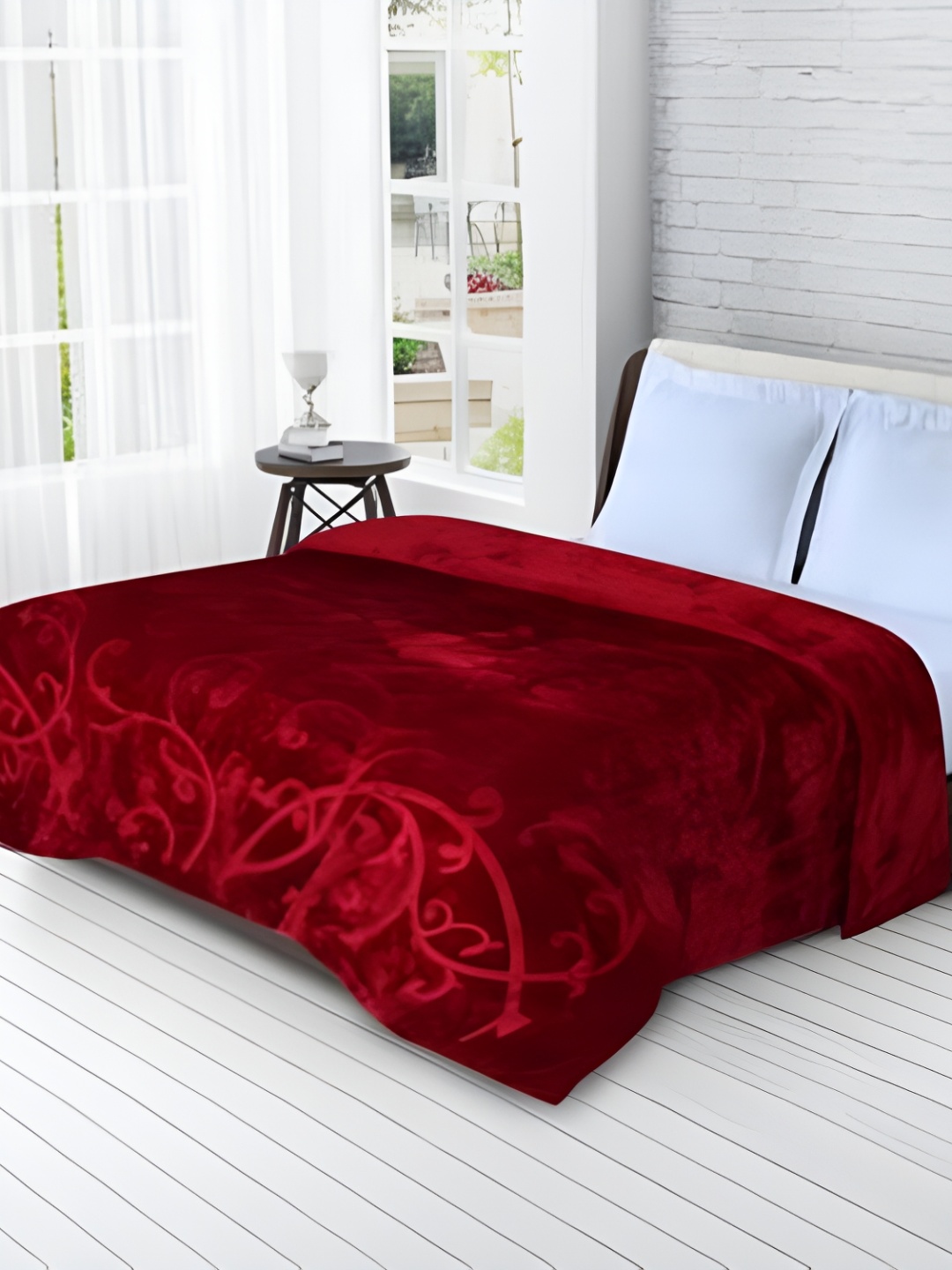 

Comfowell Maroon Floral Heavy Winter 400 GSM Single Bed Blanket
