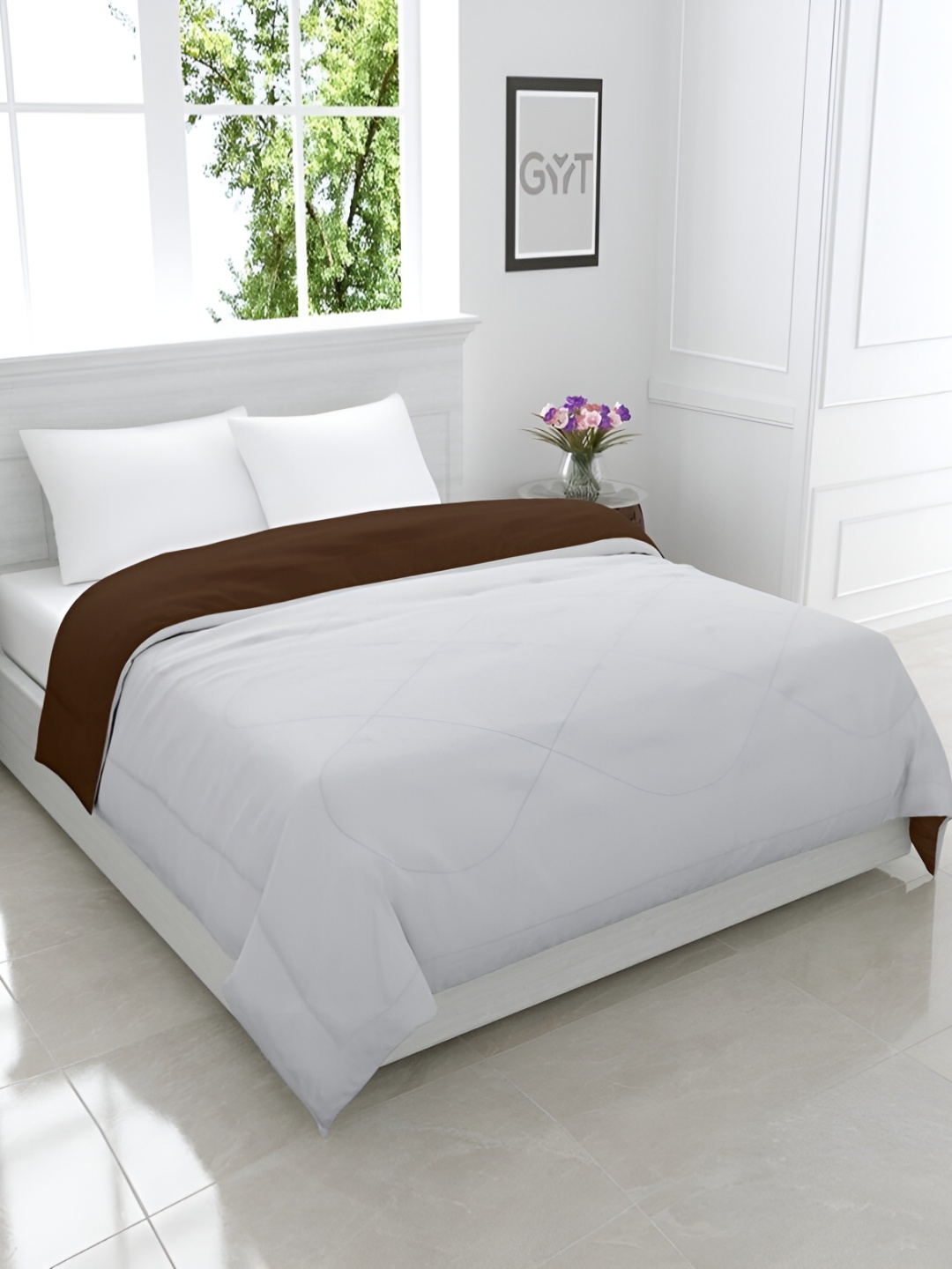 

Comfowell Brown & Grey Heavy Winter 233 GSM Double Bed Quilt