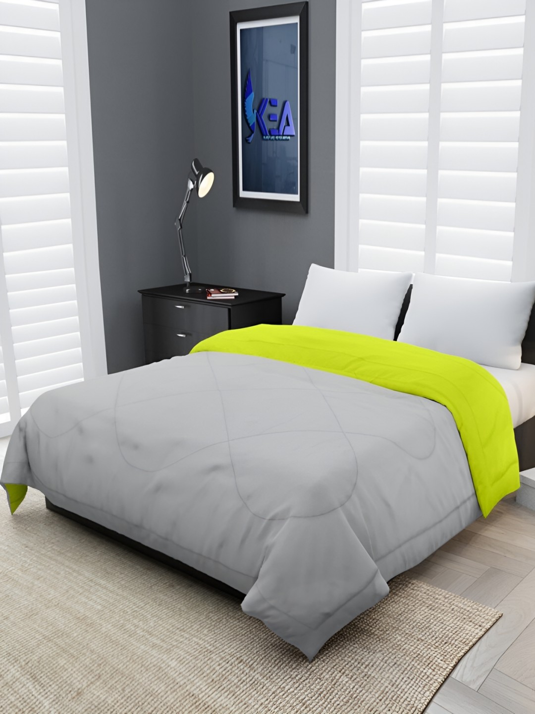 

Comfowell Grey & Green Heavy Winter 233 GSM Single Bed Quilt