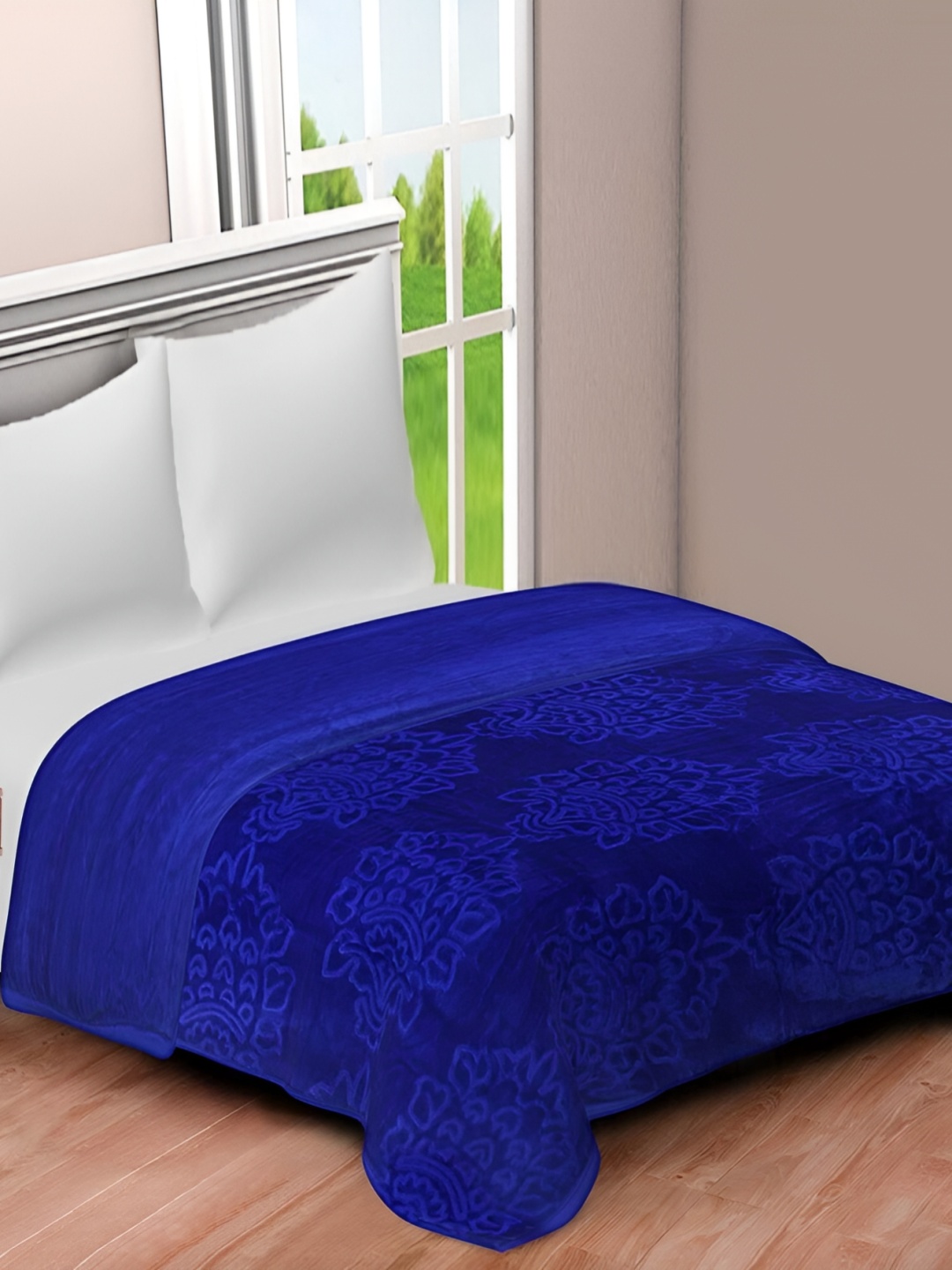 

Comfowell Blue Floral Microfiber Mild Winter 500 GSM Double Bed Blanket