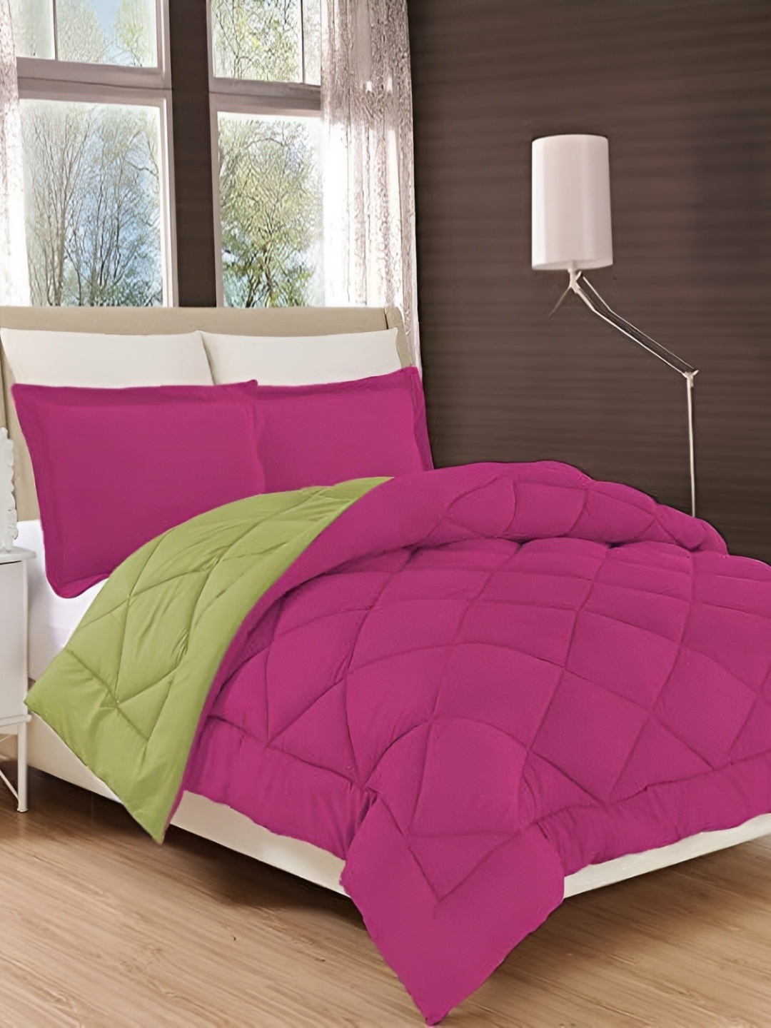 

Comfowell Pink & Green Heavy Winter 233 GSM Double Bed Comforter