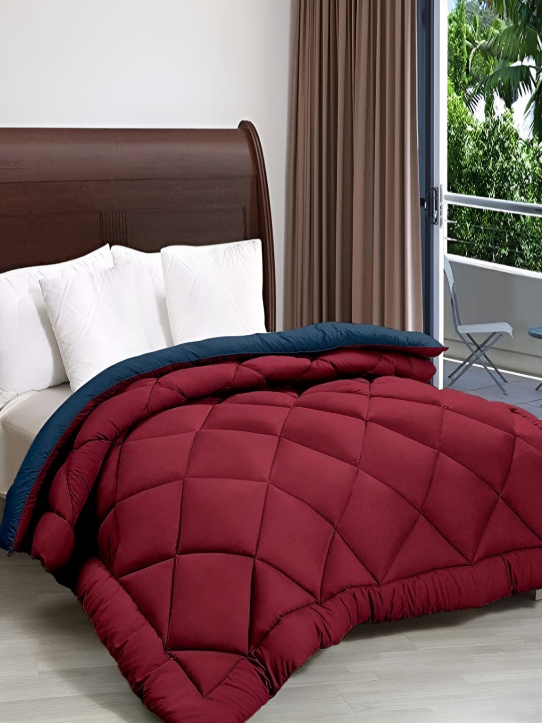 

Comfowell Maroon & Navy Blue Heavy Winter 233 GSM Single Bed Comforter