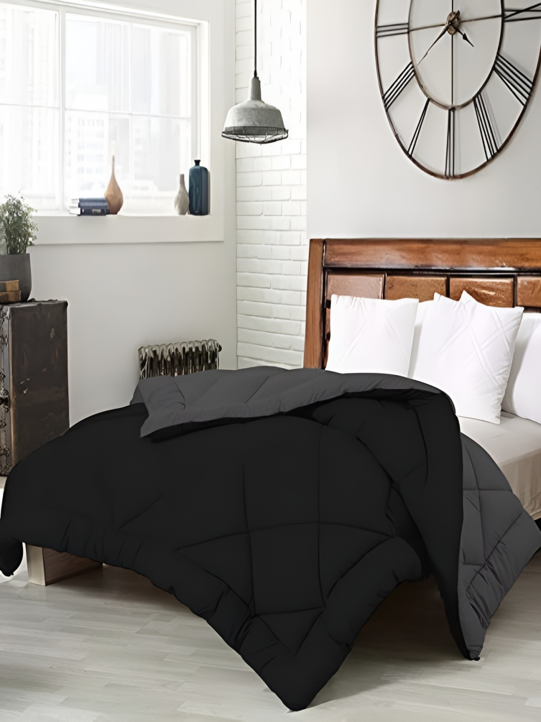 

Comfowell Black & Grey Heavy Winter 233 GSM Single Bed Comforter