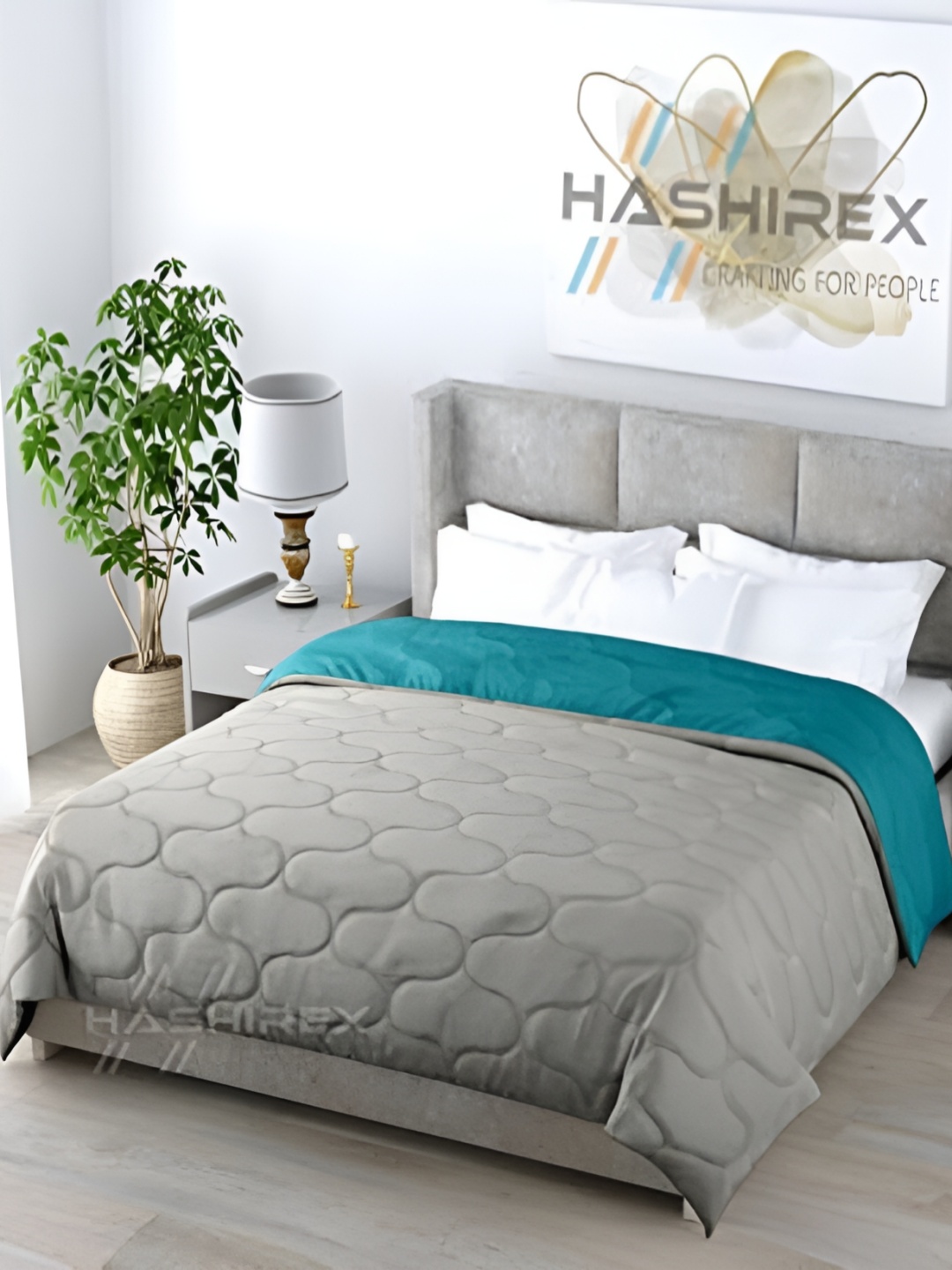 

Comfowell Blue & Grey Heavy Winter 233 GSM Double Bed Quilt