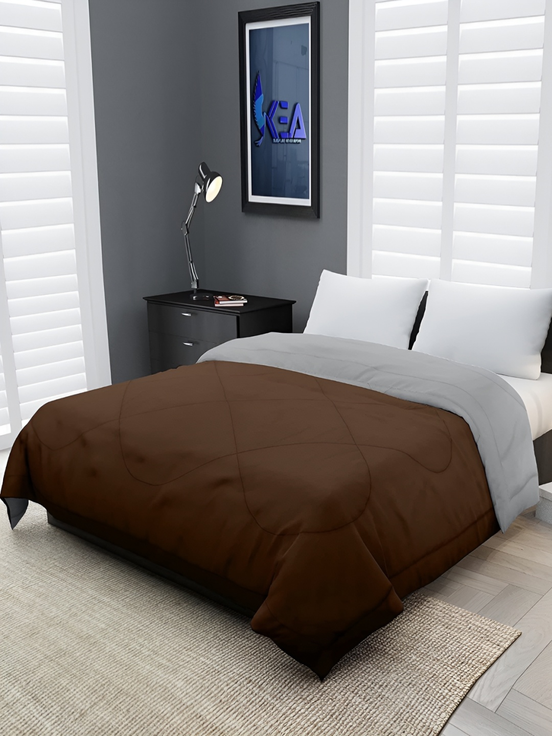 

Comfowell Brown & Grey Heavy Winter 233 GSM Double Bed Comforter