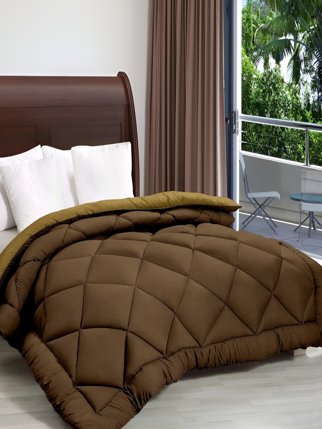 

Comfowell Brown & Beige Microfiber Mild Winter 233 GSM Double Bed Comforter