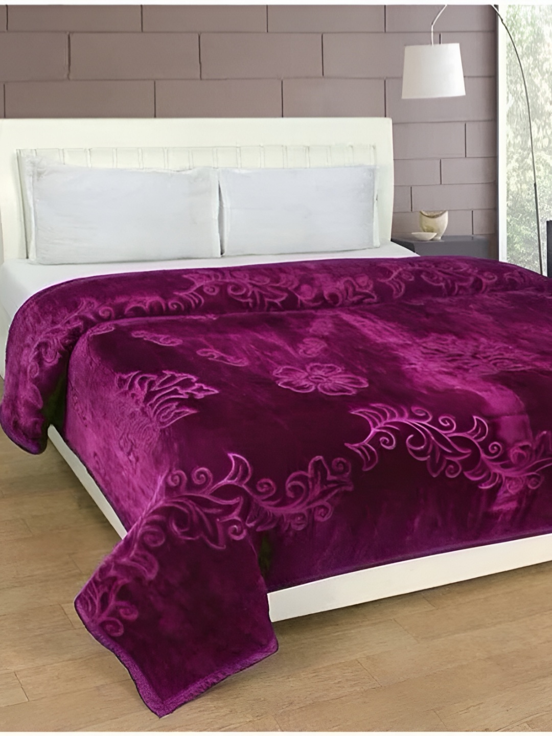 

Comfowell Purple Floral Heavy Winter 400 GSM Single Bed Blanket