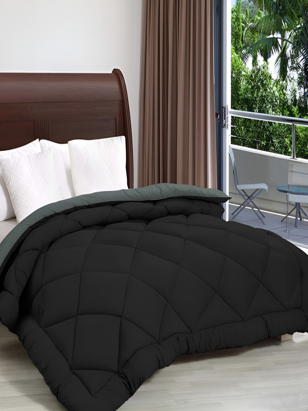 

Comfowell Black & Grey Microfiber Heavy Winter 233 GSM Single Bed Comforter
