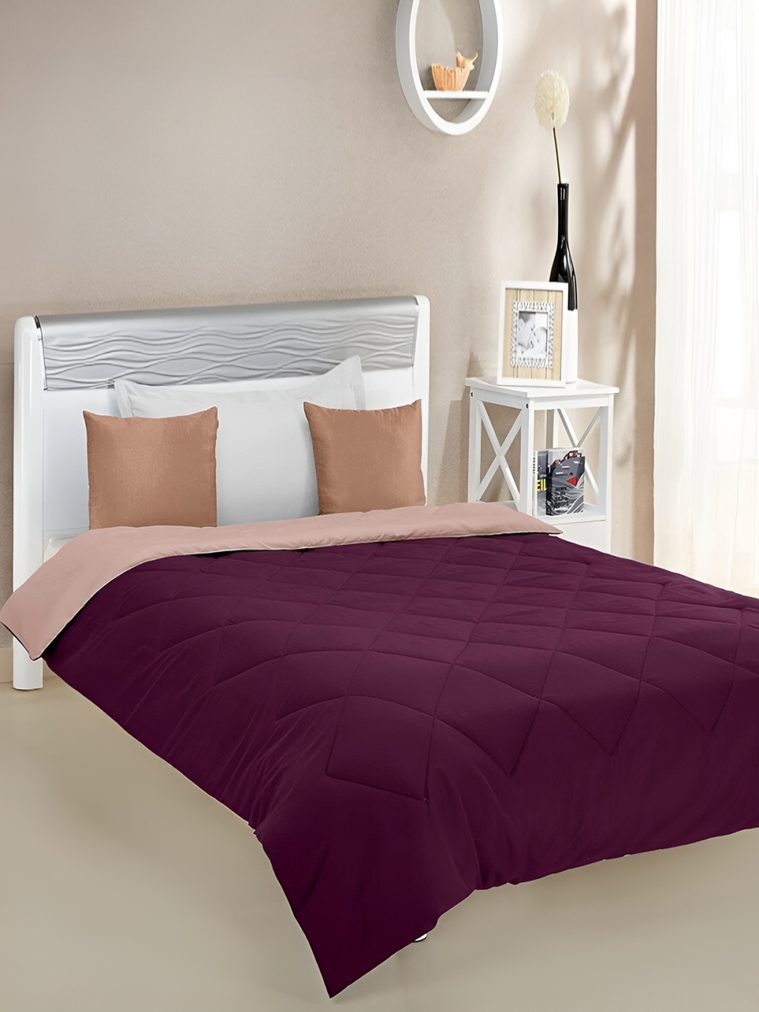 

Comfowell Purple & Beige Heavy Winter 233 GSM Single Bed Quilt